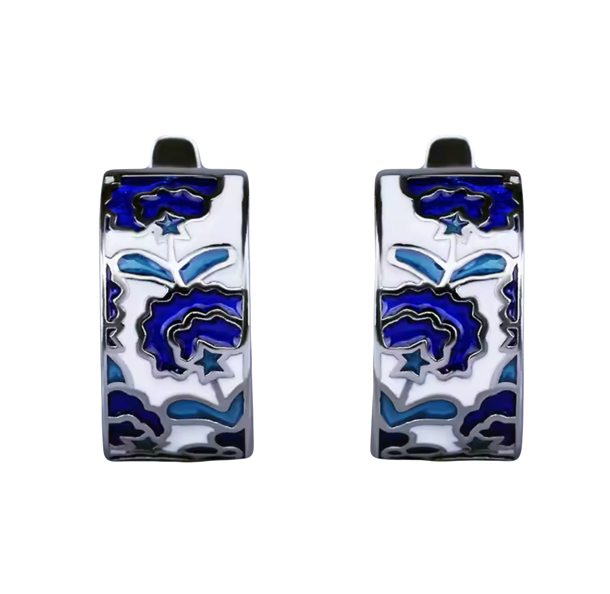 Blue Enamel Earrings