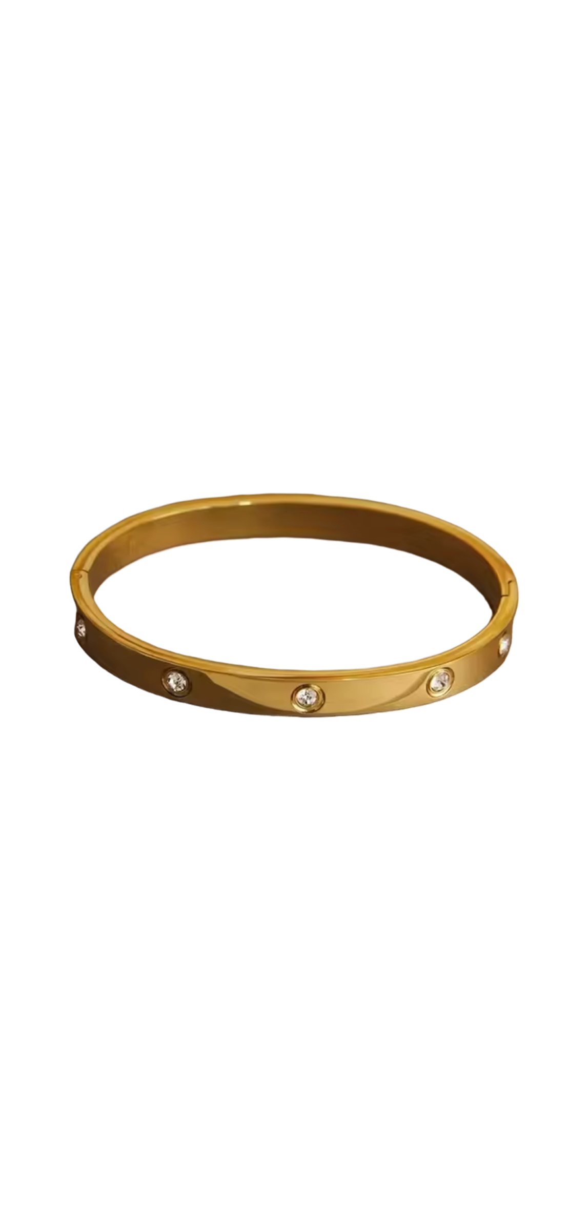 Circle crystal clasp bangle