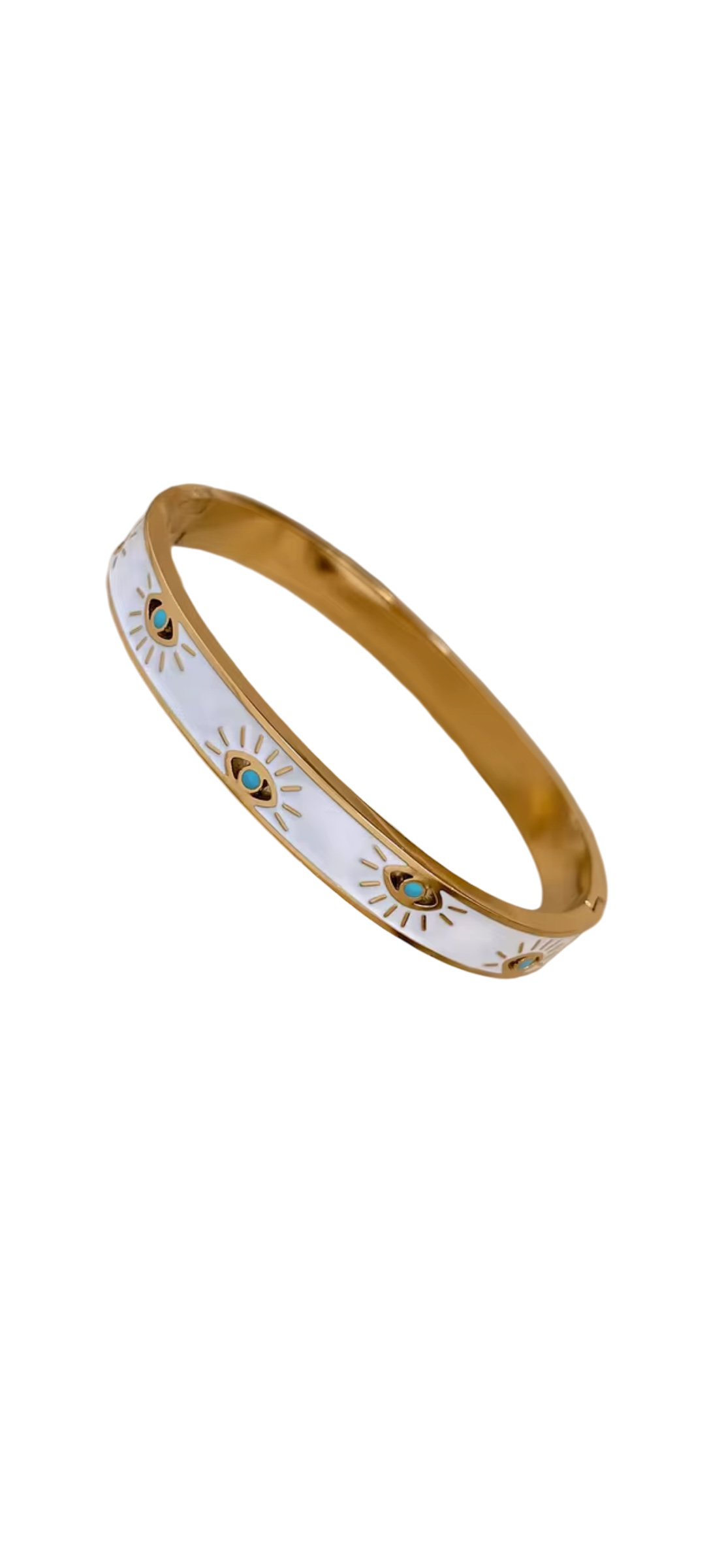 White Evil Eye Bangle