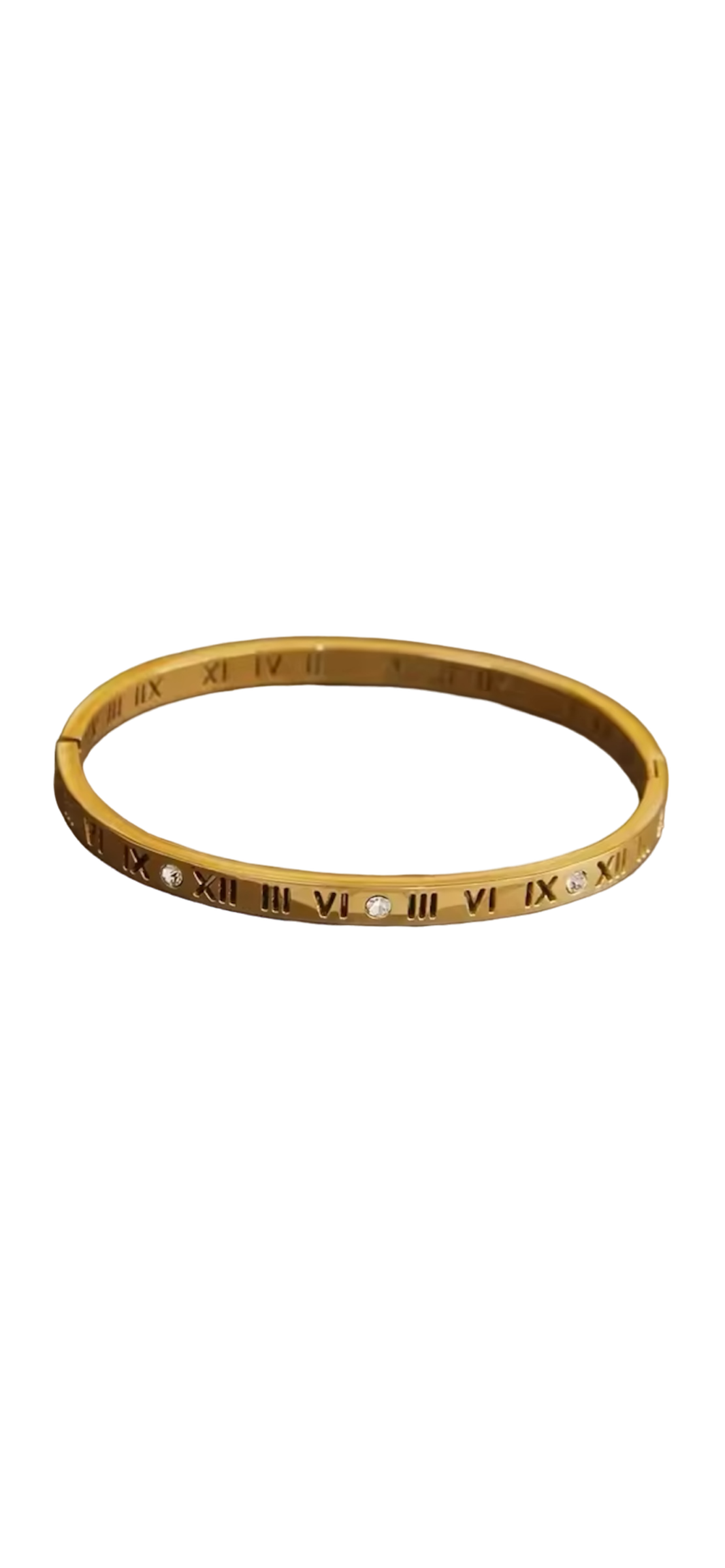 Roman numerals clasp bangle