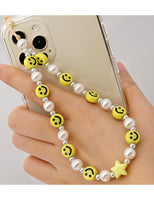 Smiley Pearl Phone Chain